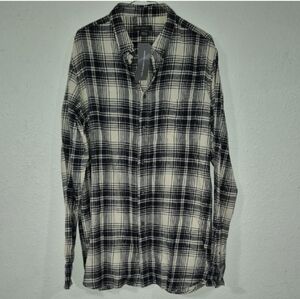 Plaid Black and White Men's Shirt